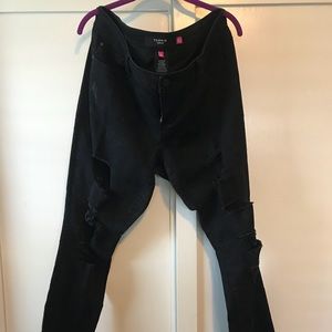 Gently worn Torrid destroyed black jeans